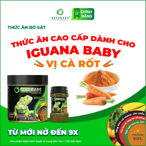 <b>Thức ăn Rồng Nam Mỹ từ Mới Nở đến 9x </b><br>Vị Cà Rốt - Hộp 230g