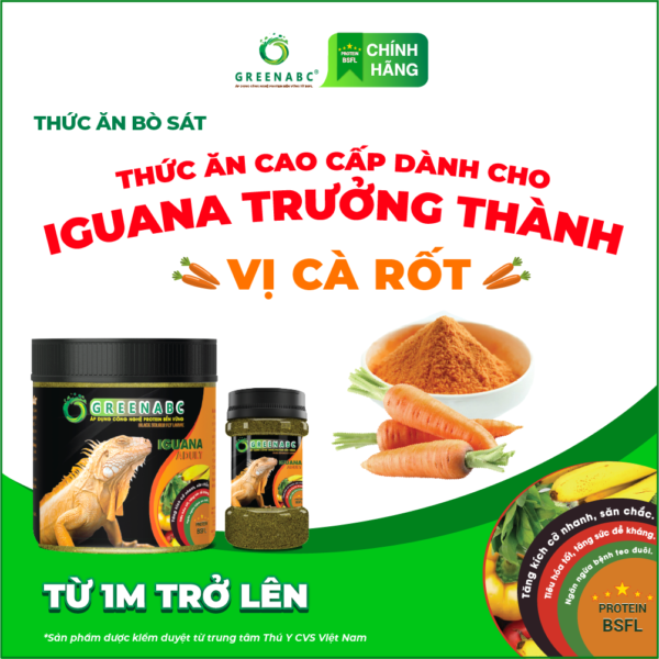 <b>Thức ăn Rồng Nam Mỹ Trưởng Thành từ 1m trở lên </b><br>Vị Cà Rốt - Hộp 230g
